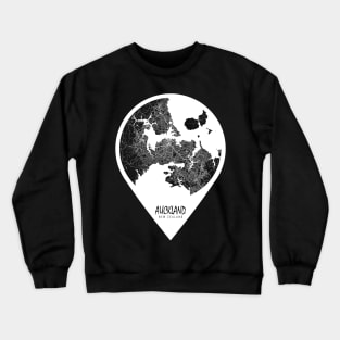 Auckland, New Zealand City Map - Travel Pin Crewneck Sweatshirt